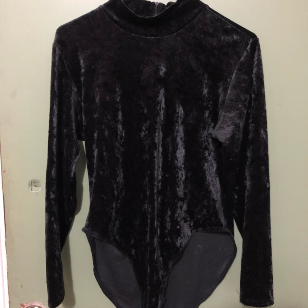 Black velvet body suit